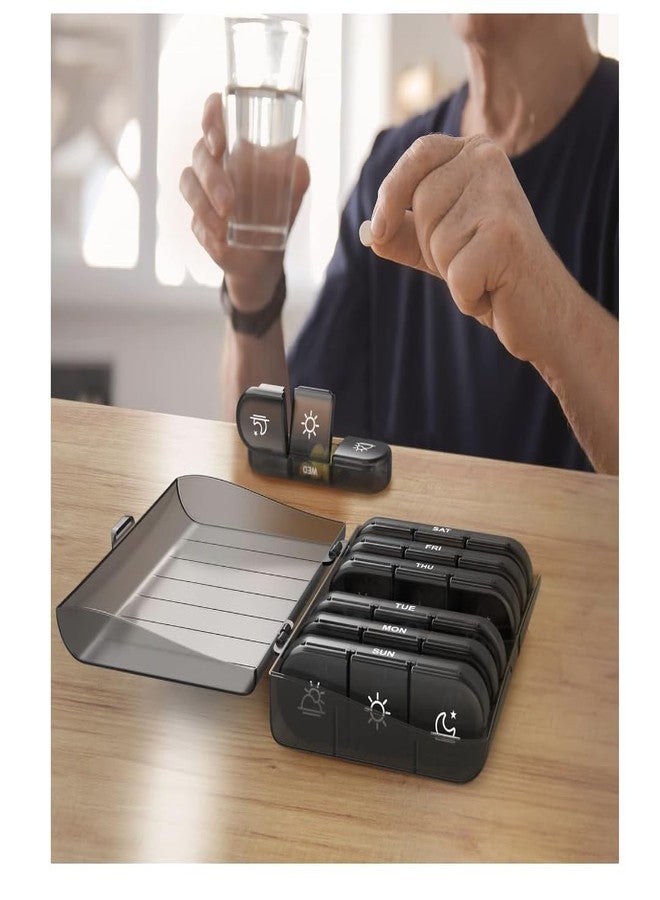 DEVHEART Weekly Pill Organizer 3 Times A Day, 7-Day, Monthly Medication Dispenser Pill Boxes Large Compartments Moisture-Proof Case Medication Reminder Portable Travel Compartments,Travel Kits,Dust-Proof Box - Image 2